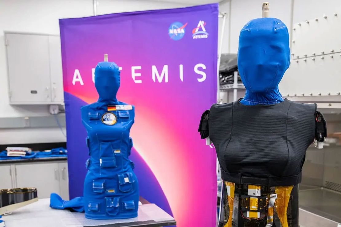 Mannequin torsos Helga (left) and Zohar were returned to Earth by the Artemis I mission so researchers could see how much radiation they were exposed to. Zohar was wearing a protective vest.