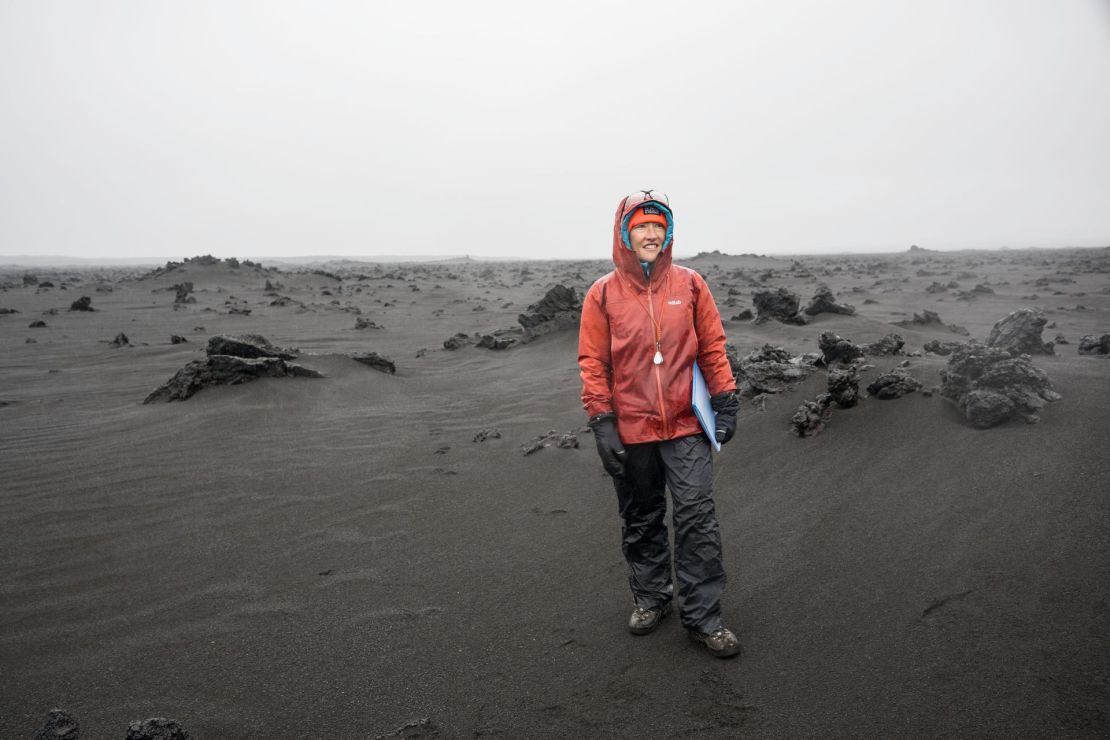 NASA astronaut Christina Koch participates on August 1 in a training session for geologists in Iceland ahead of the Artemis II mission.